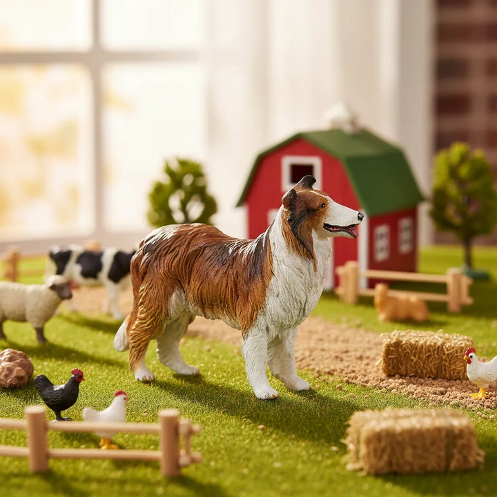 Figura Perro Collie Pintado a Mano