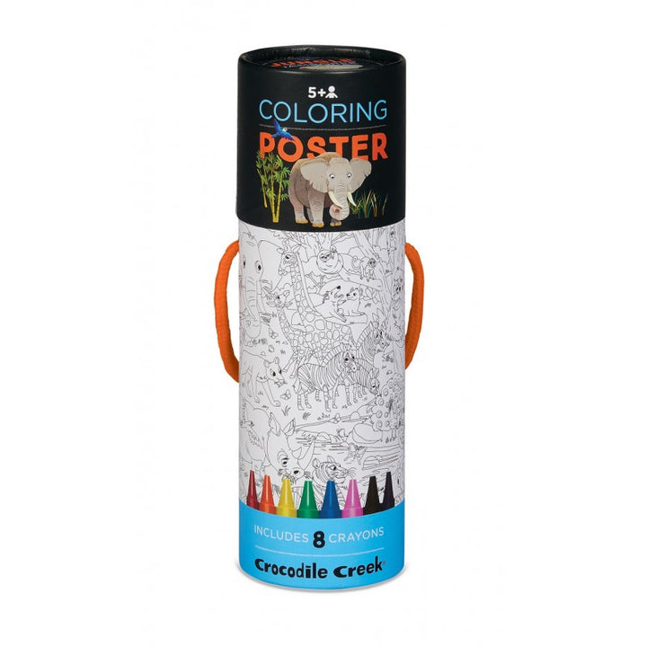 Juego Poster Para Colorear animales 8 Crayones Niños
