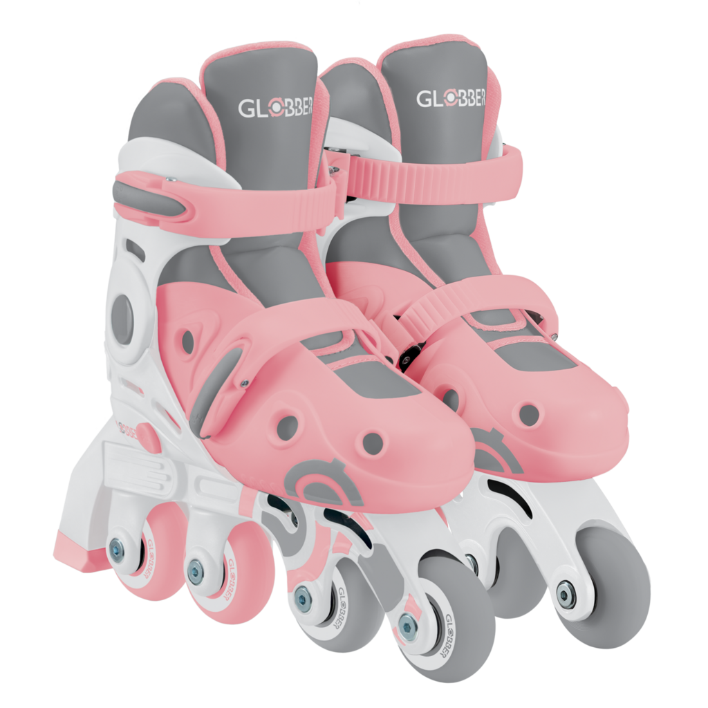 Patines En Linea 2 En 1 Rosado Ajustables Para Niñas