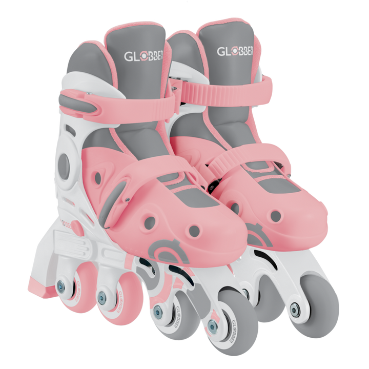 Patines En Linea 2 En 1 Rosado Ajustables Para Niñas