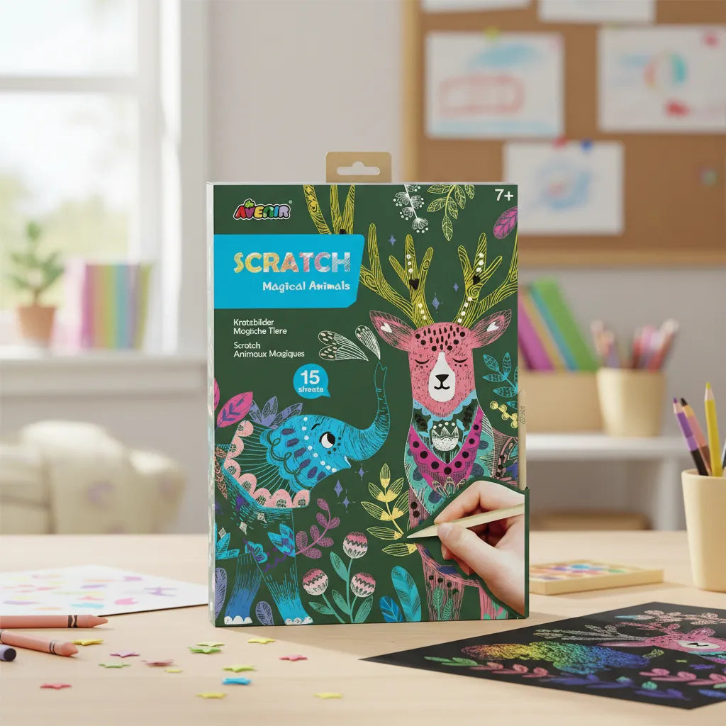 Set De Arte Y Manualidades Libro Para Raspar Animales Magicos