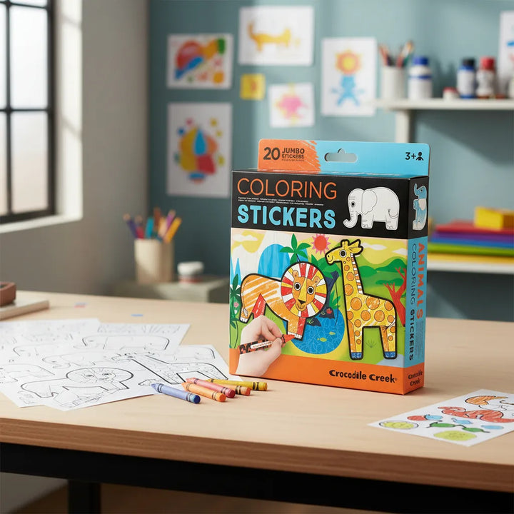 Set Stickers Para Colorear De Animales para Niños