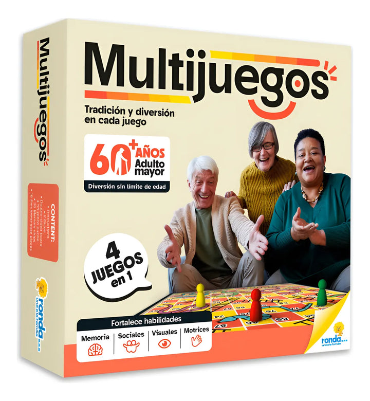 Juego De Mesa Multijuegos 4 En 1 Adultos Mayores