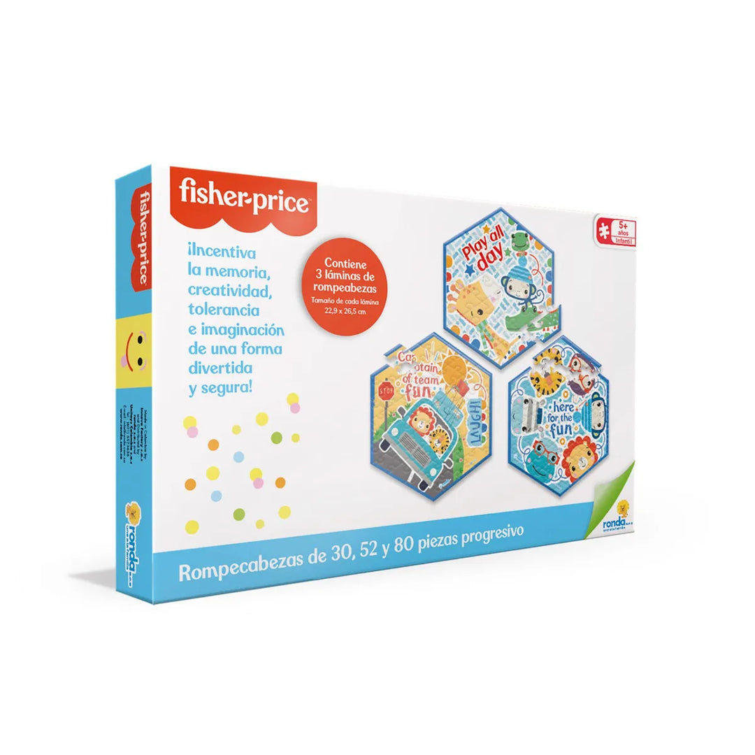 Rompecabezas Progresivo Fisher Price 30 52 Y 80 Piezas Niños
