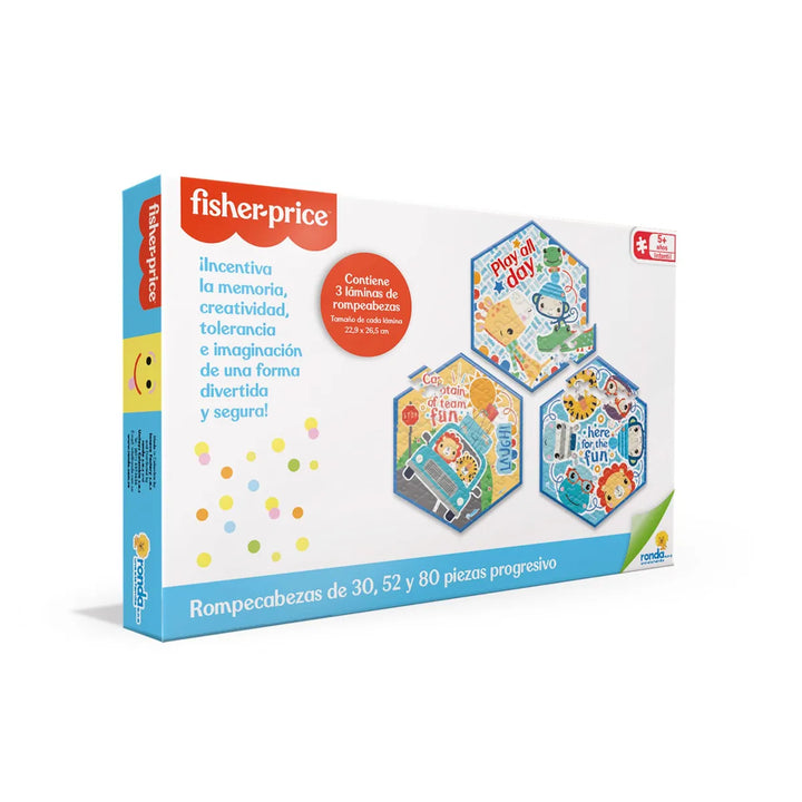 Rompecabezas Progresivo Fisher Price 30 52 Y 80 Piezas Niños