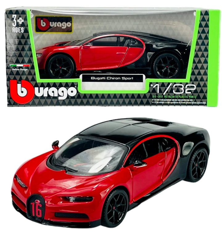 Carro Coleccionable A Escala 1:32 Bugatti Chiron Sport Rojo