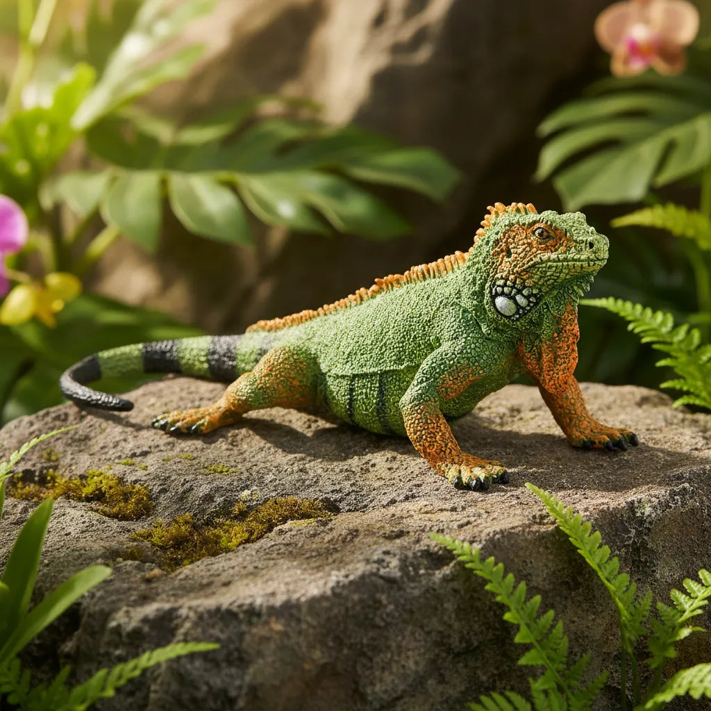 Figura Coleccionable Iguana Pintada A Mano Papo
