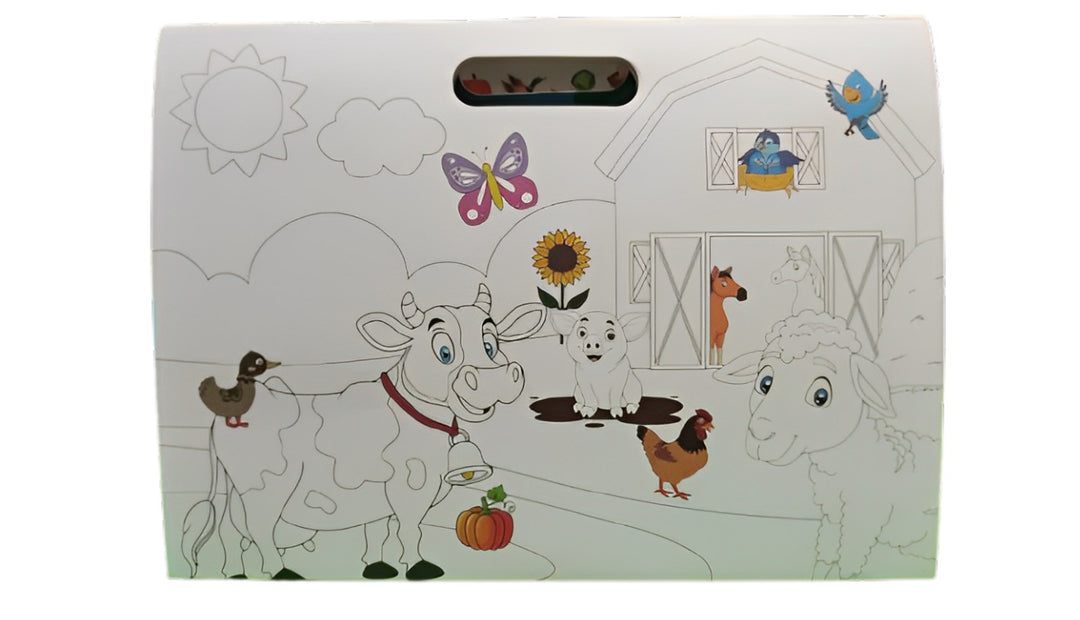 Libro Colorear Con 200 Stickers Granja Niños