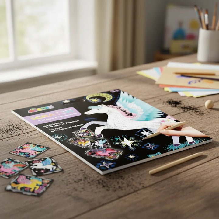 Set De Arte y Manualidades Para Raspar Pegasus