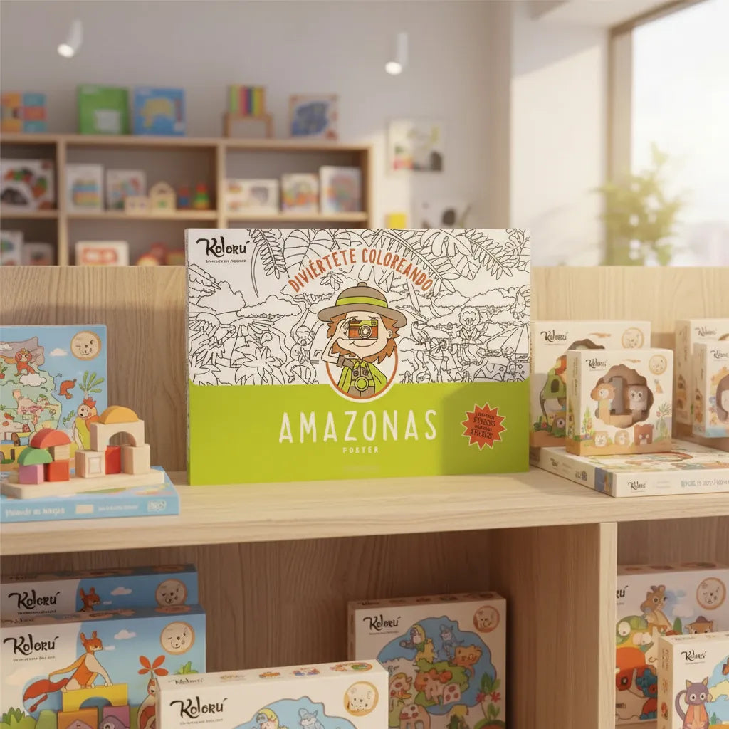 Póster para colorear Amazonas + stickers