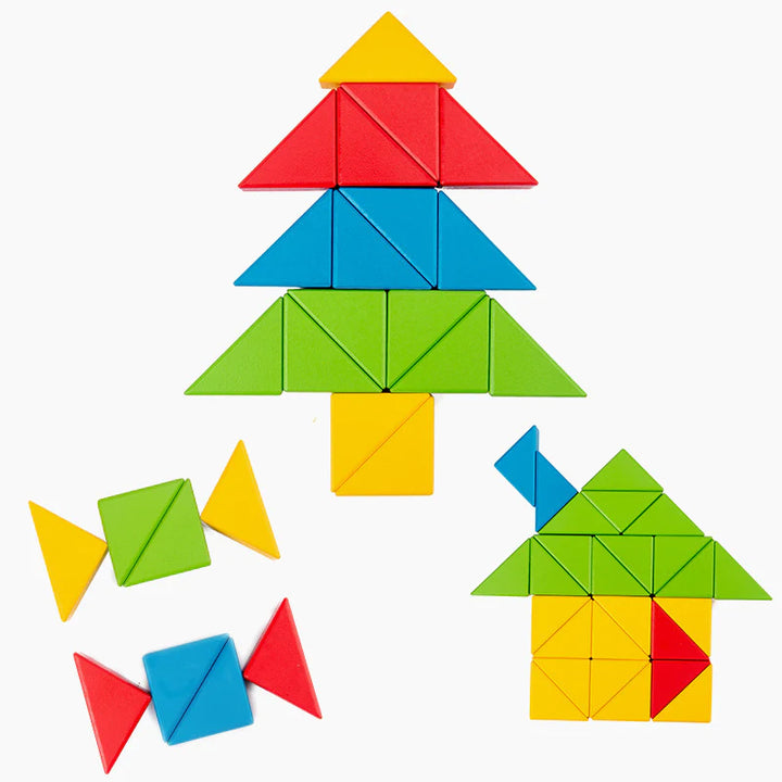 Bloques Construcción Triangulares Niños