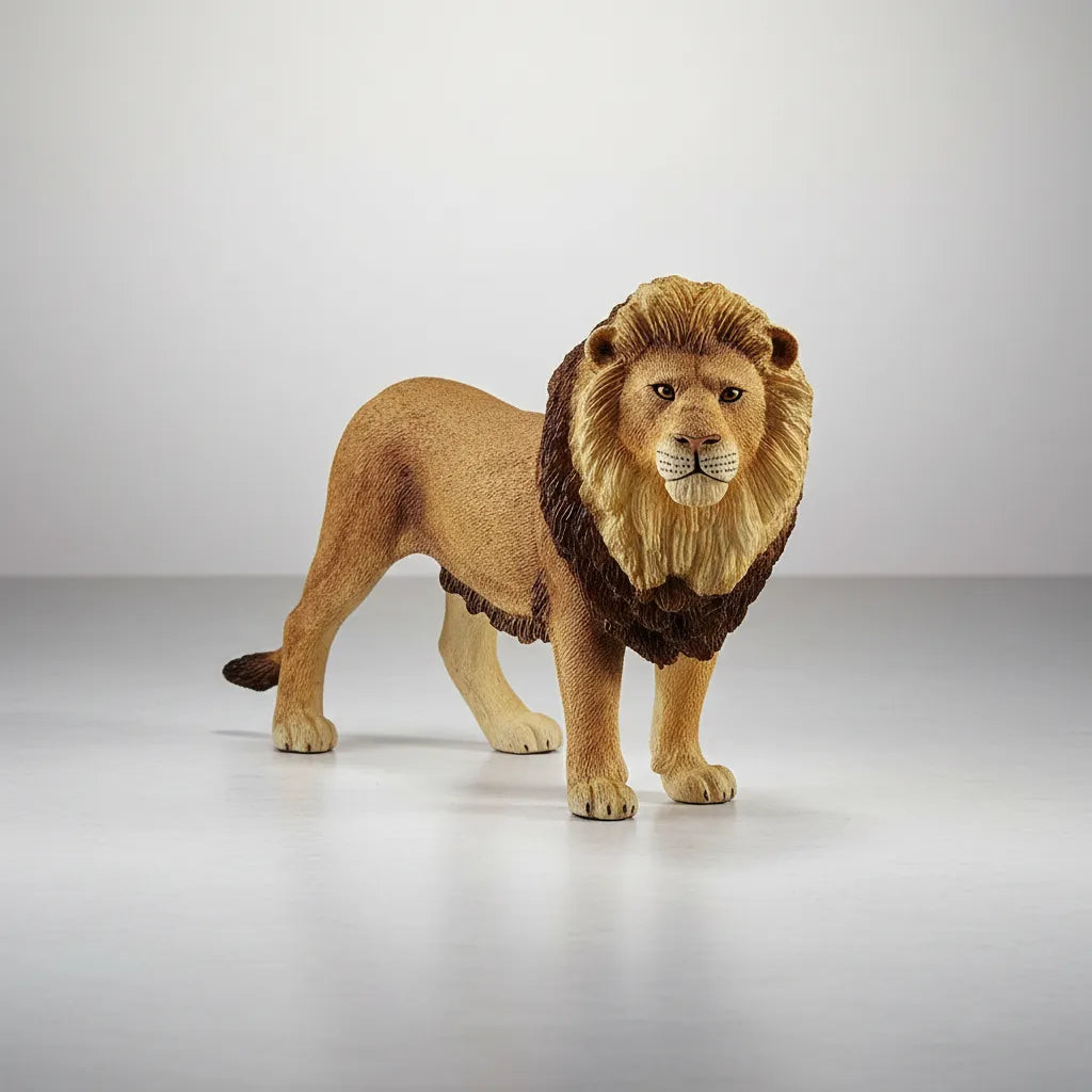 Figura Animales Leon Pintada A Mano