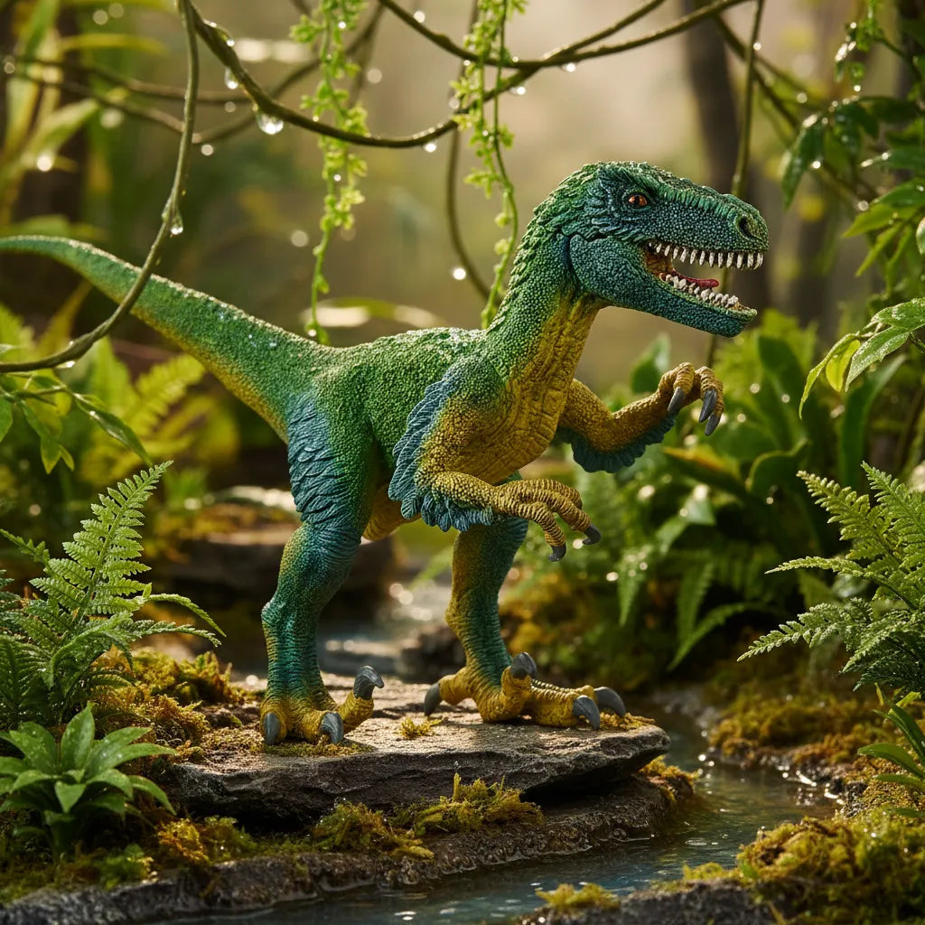 Figura Dinosaurios Velociraptor Pintado A Mano