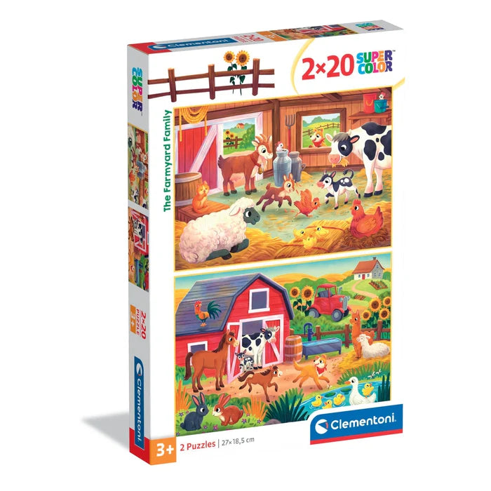 Rompecabezas 2 X 20 Piezas La Familia De La Granja Niños