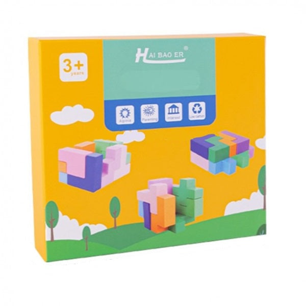 Juego Cubo Soma De Madera Para Niños