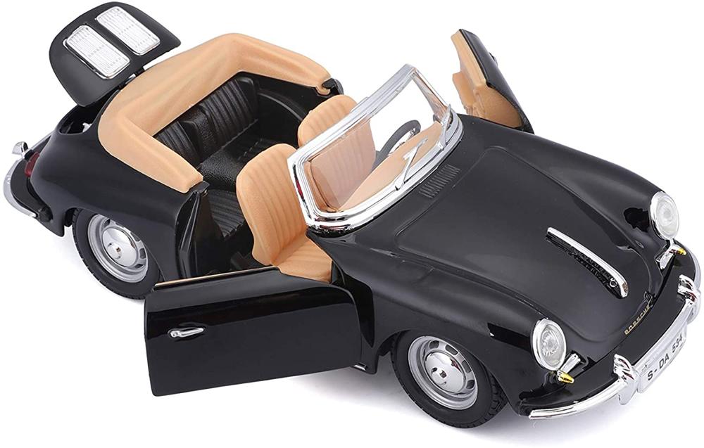 Carro A Escala 1/24 Porsche 356b Cabriolet Negro