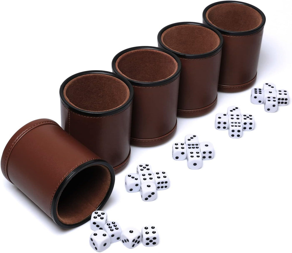 Juego Set De Dados De Lujo Con 5 Vasos y 30 Dados adultos