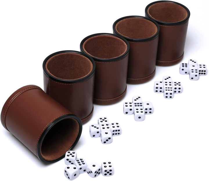Juego Set De Dados De Lujo Con 5 Vasos y 30 Dados adultos