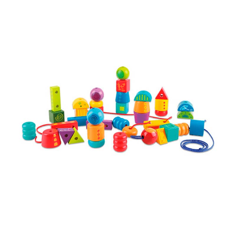 Set Motricidad Figuras Enhebrar Forma 40 Piezas
