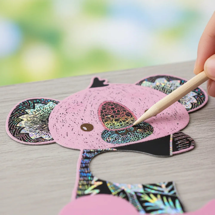 Set De Arte Marionetas Para Raspar Animales