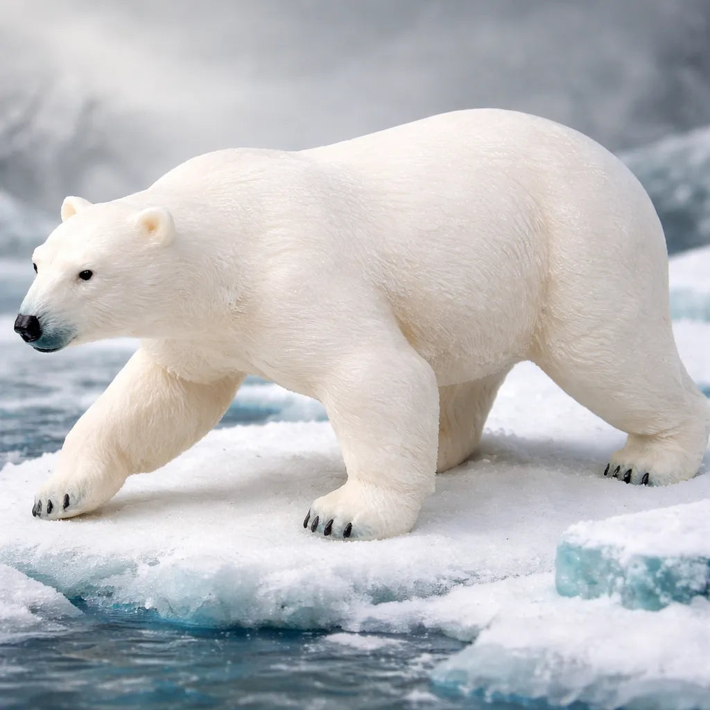Figura Oso Polar Pintado a Mano
