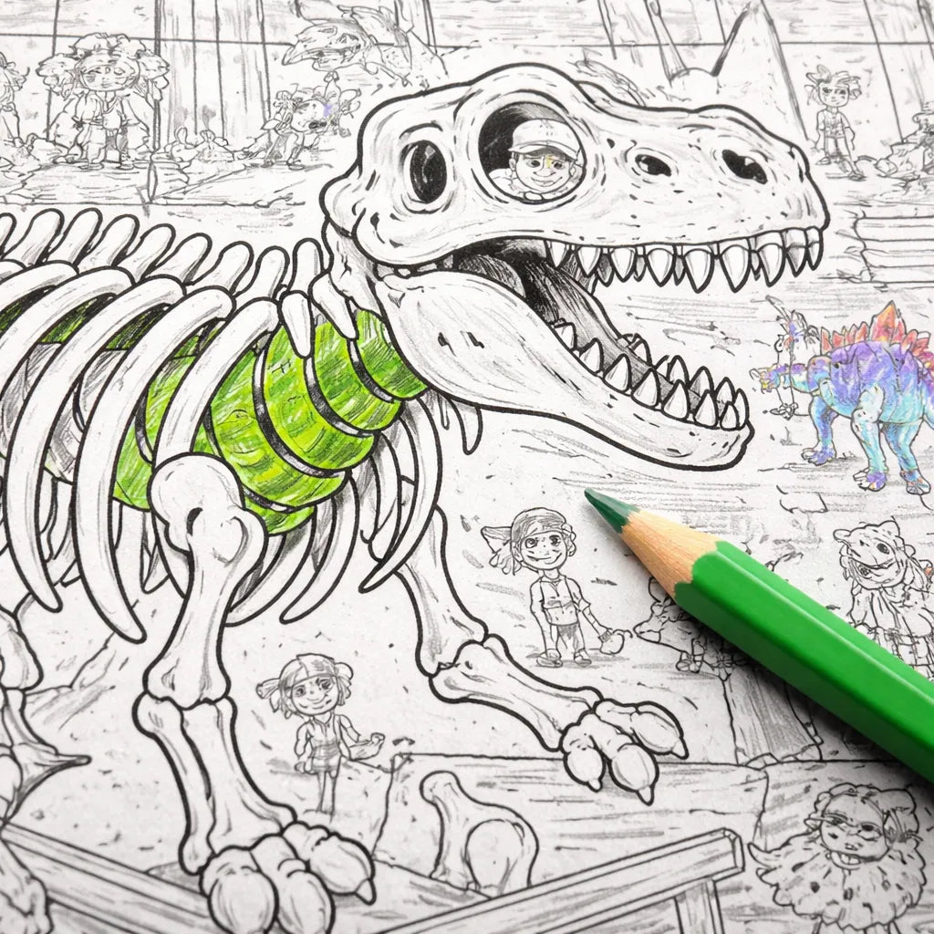 Poster Gigante Para Colorear Un Dia En El Museo