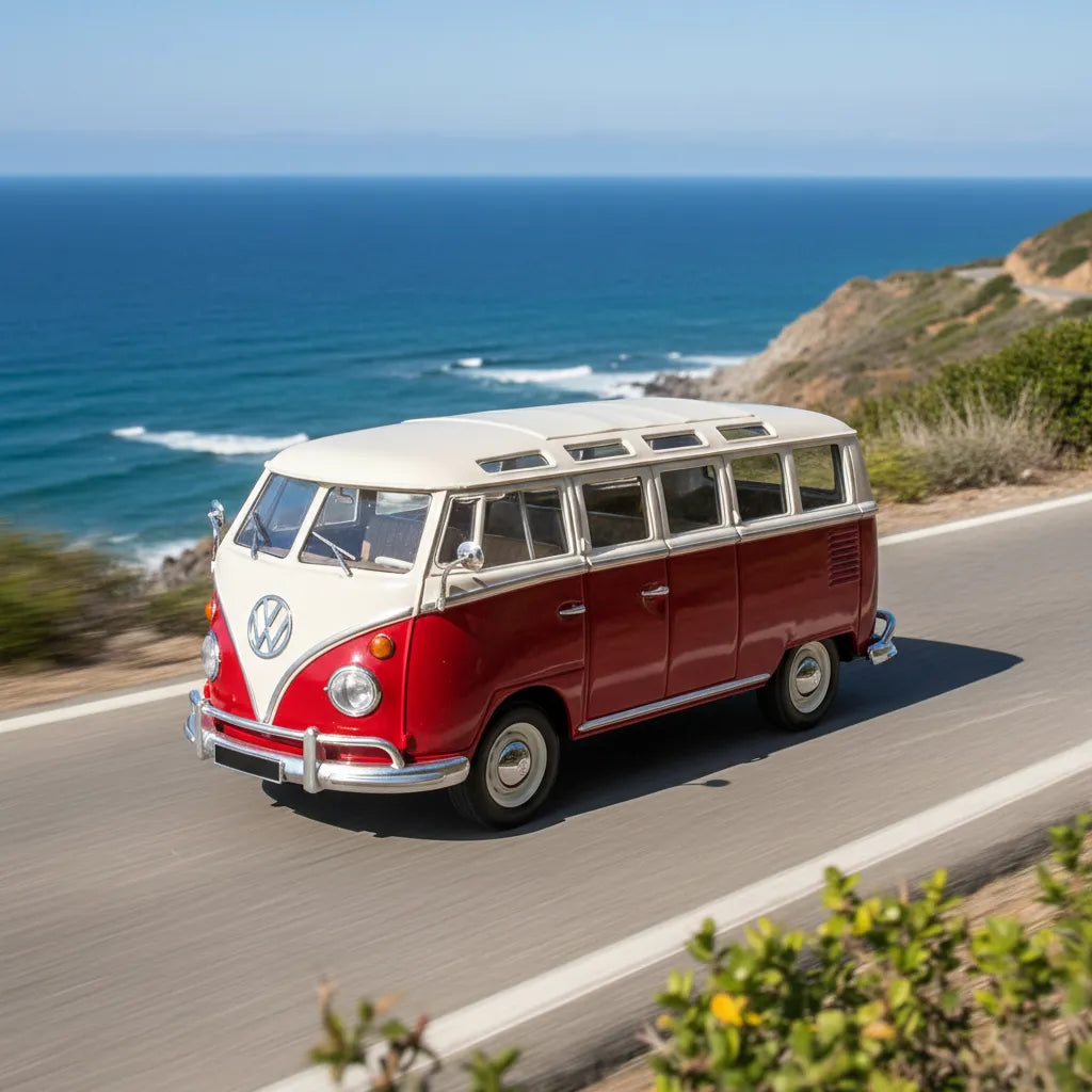 Carro Coleccionable A Escala 1/36 Volkswagen Van Samba Rojo
