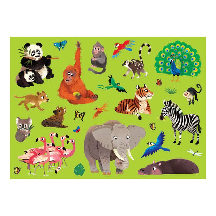 Juego Poster Para Colorear animales 8 Crayones Niños