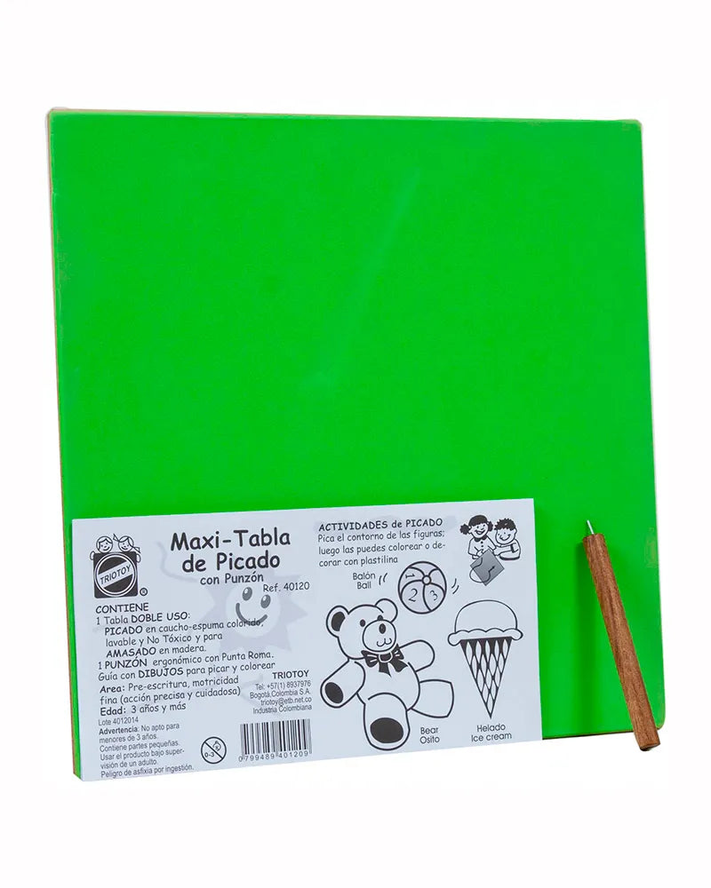 Tabla Didáctica De Picado Con Punzón Para Niños