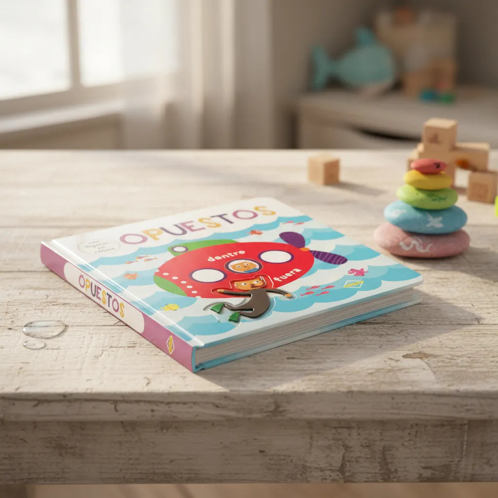 Libro Sensorial Los Opuesto Figuras Con Relieves Niños Bebes