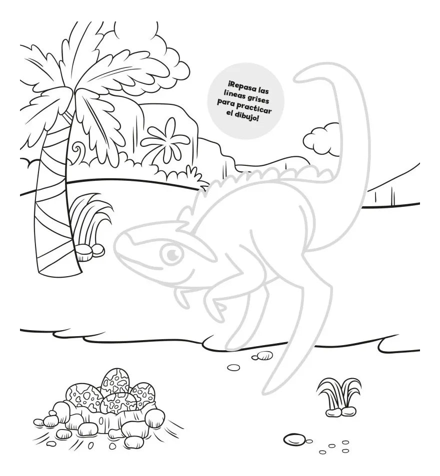 Libro Colorear Aprende A Dibujar Dinosaurios Niños