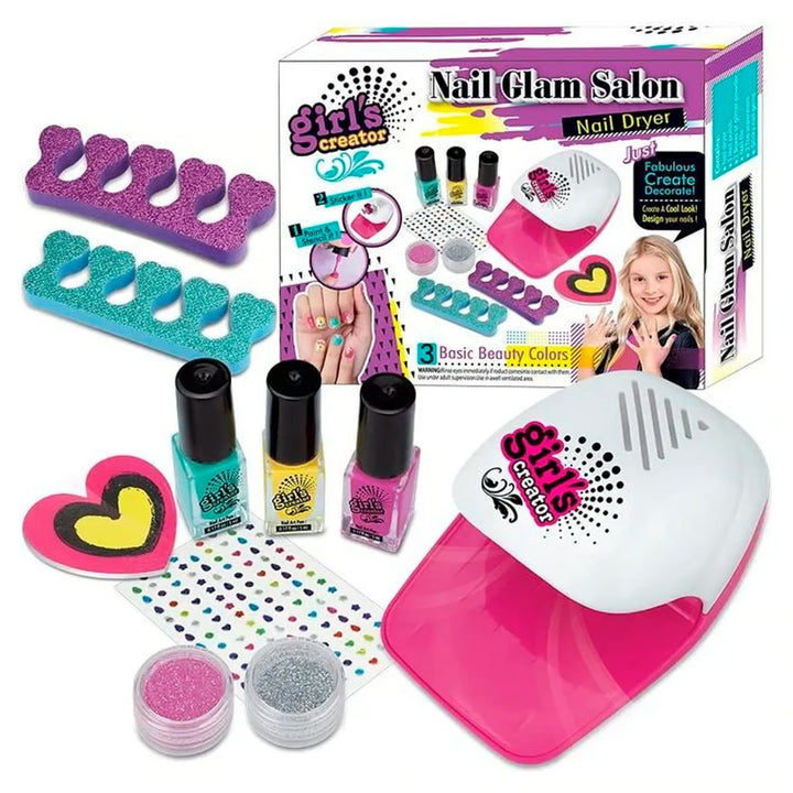 Set Nail Glam Salon Decoración De Uñas  Para Niñas