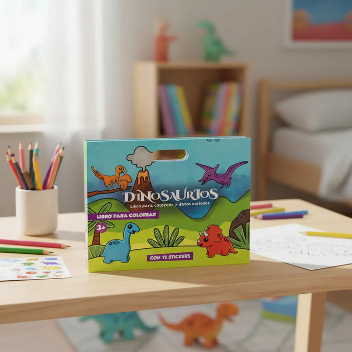 Libro Para Colorear Con Sticker Dinosaurios Para Niños
