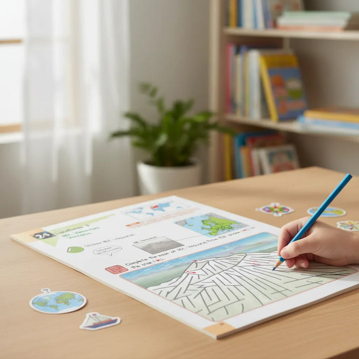 Libro Kumon World Geography K &amp; Up Sticker Act Para Niños