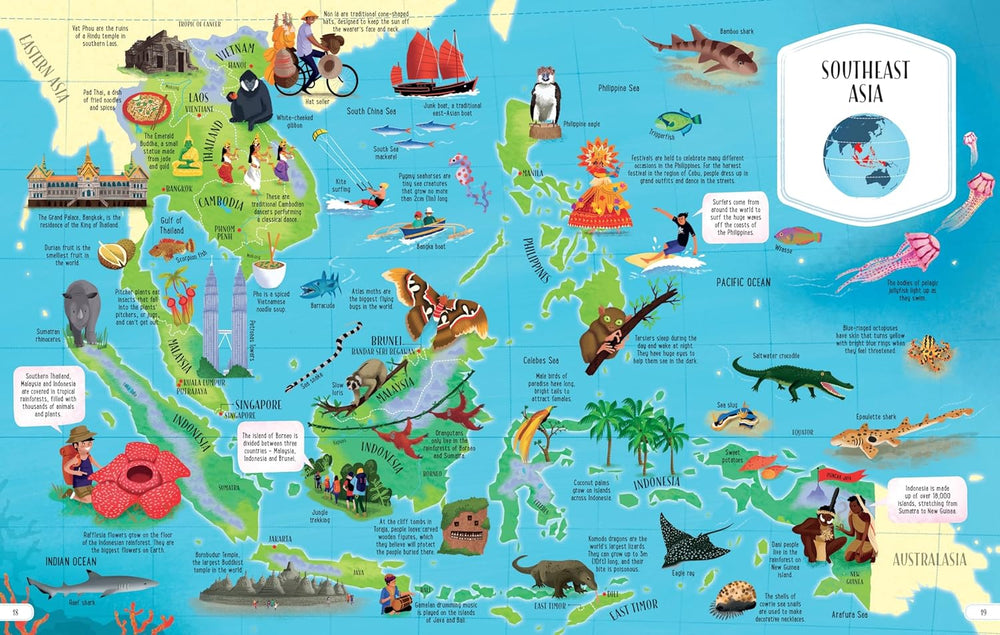 Libro Educativo Atlas Explora El Mundo Para Niños