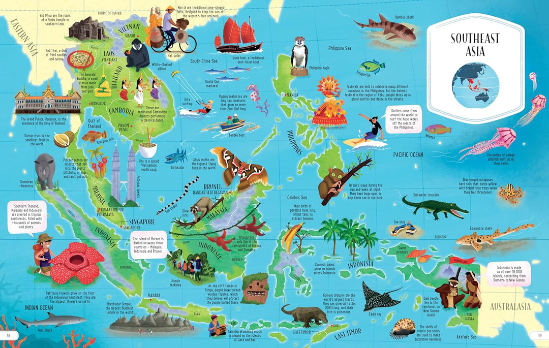 Libro Educativo Atlas Explora El Mundo Para Niños