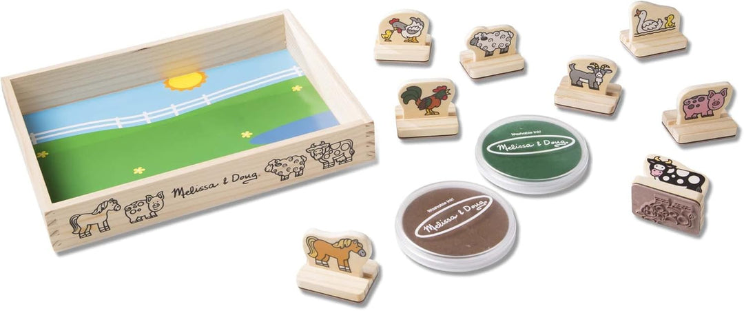 Set De Sellos De Madera animales granja Para Niños