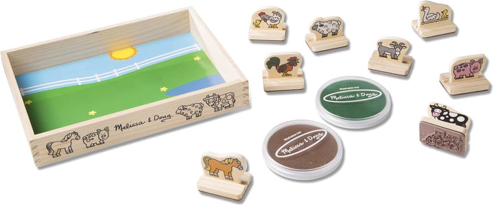 Set De Sellos De Madera animales granja Para Niños