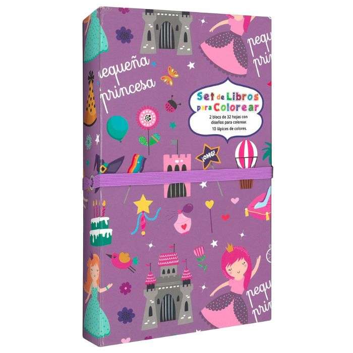 Libro Set Para Colorear Princesas Con Colores Niños