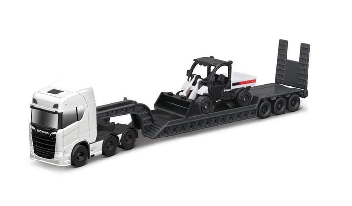 Camión con plataforma excavadora scania 77s