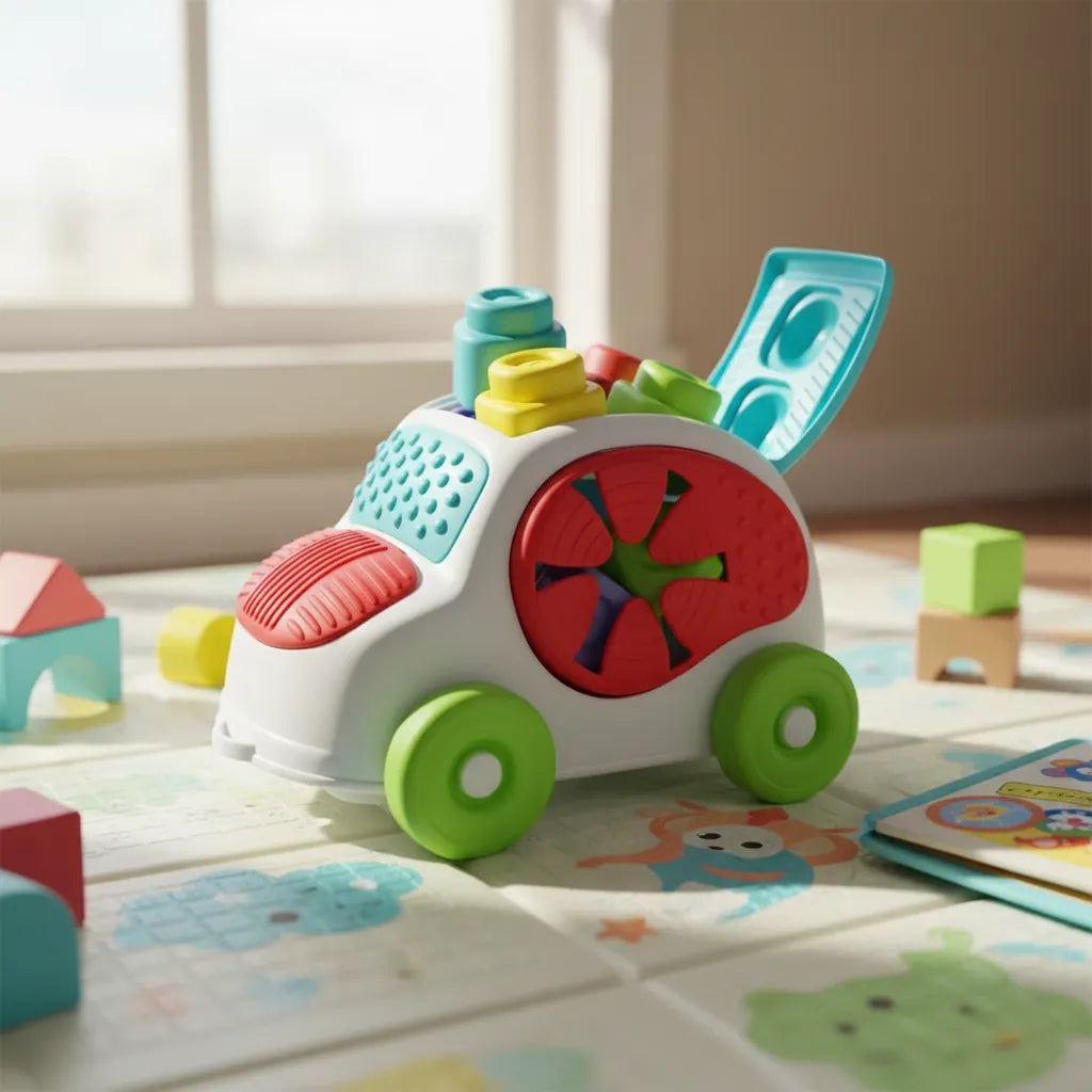 Juguete Carro Sensorial Encajable Motricidad Fina Para Niños