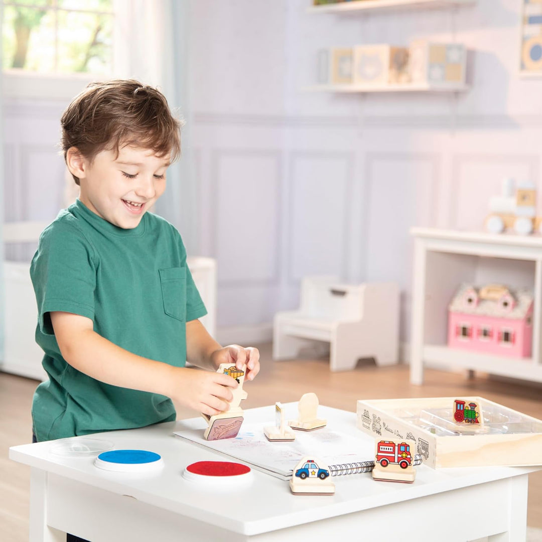Set De Sellos De Madera Vehículos Para Niños