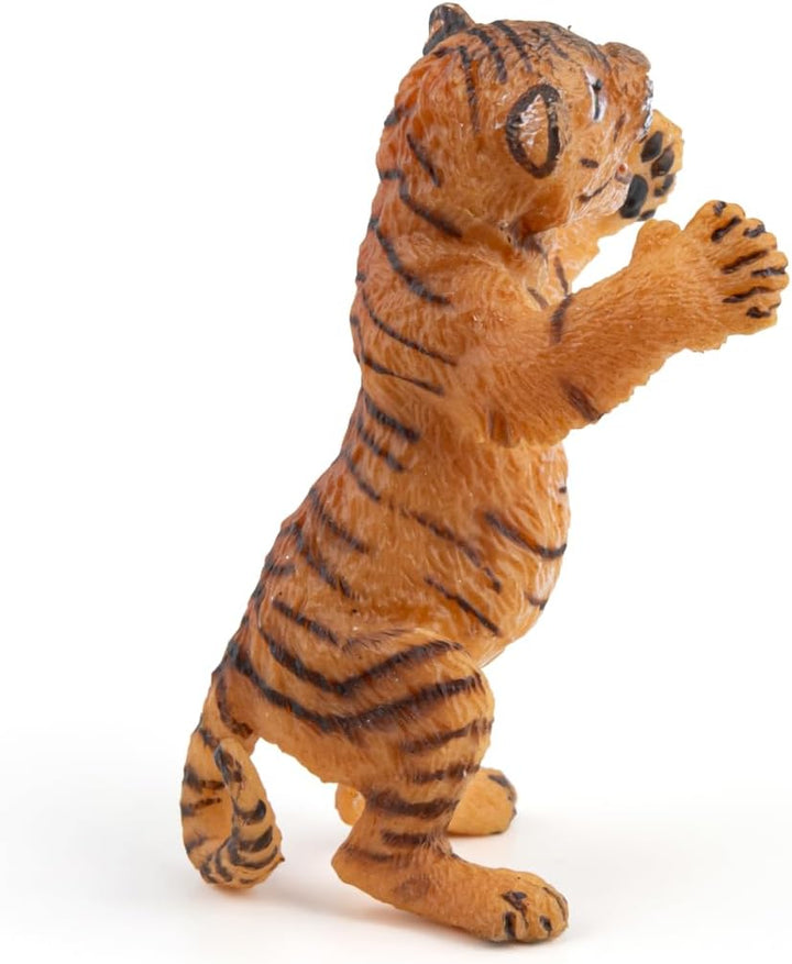 Figura Cría Tigre De Pie Pintada A Mano Papo