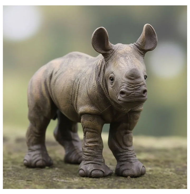 Figura  Cría De Rinoceronte Pintada A Mano papo