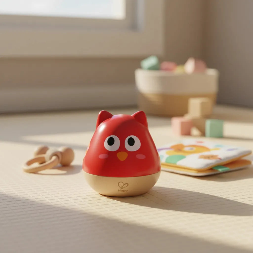 Juguete Sonajero Búho Sonido Suave Hape Para Niños
