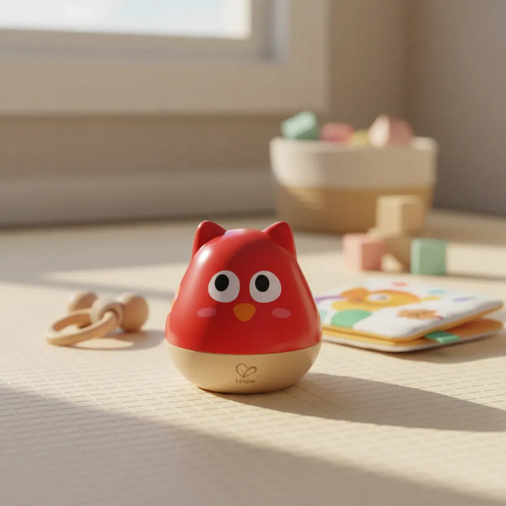 Juguete Sonajero Búho Sonido Suave Hape Para Niños