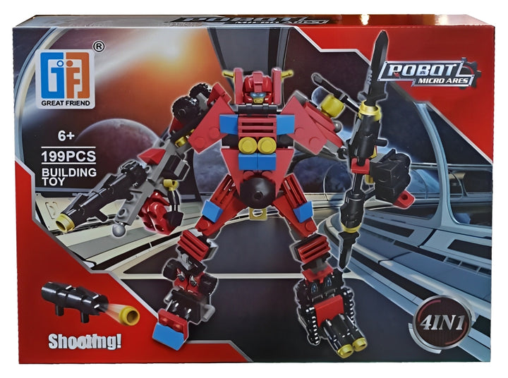 Set De Construcción Robot 4 En 1 Piezas 199 Para Niños