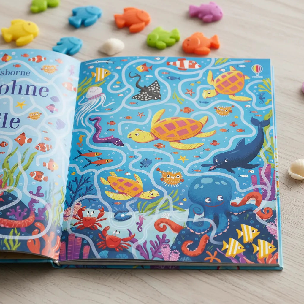 Libro Infantil Laberintos Bajo El Mar Para Niños