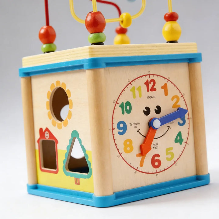 Juguete Cubo Didáctico Multifuncional En Madera Para Niños