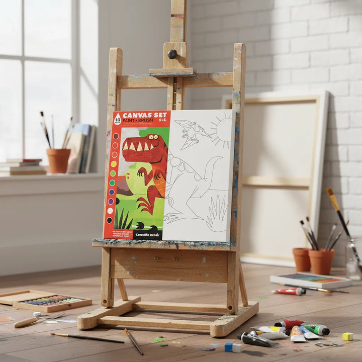 Set De Arte Lienzo Para Pintar Dinosaurios